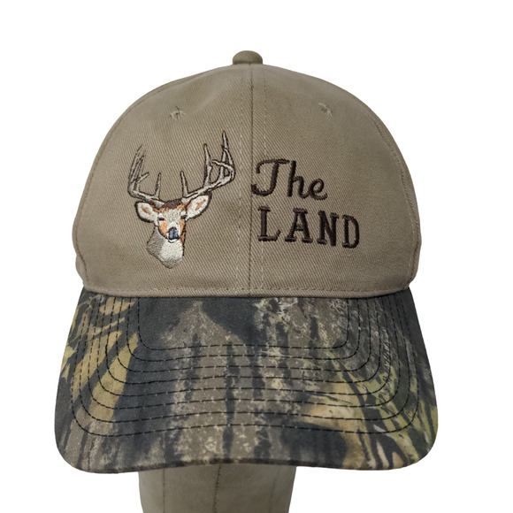 OC Men's Camo Hat Brown Green OSFM The Land Deer Embroidered Logo - Picture 1 of 11